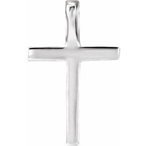 14K White Gold Round 1Mm Gh Si1-Si2 .06 Ctw Lab Grown Diamond Petite Cross Pendant
