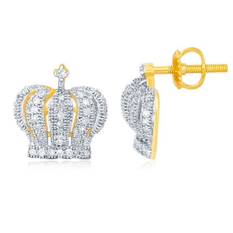 10K Yellow Gold Yellow Gold 0.25 Cttw Round Diamond Micro Pave Earring