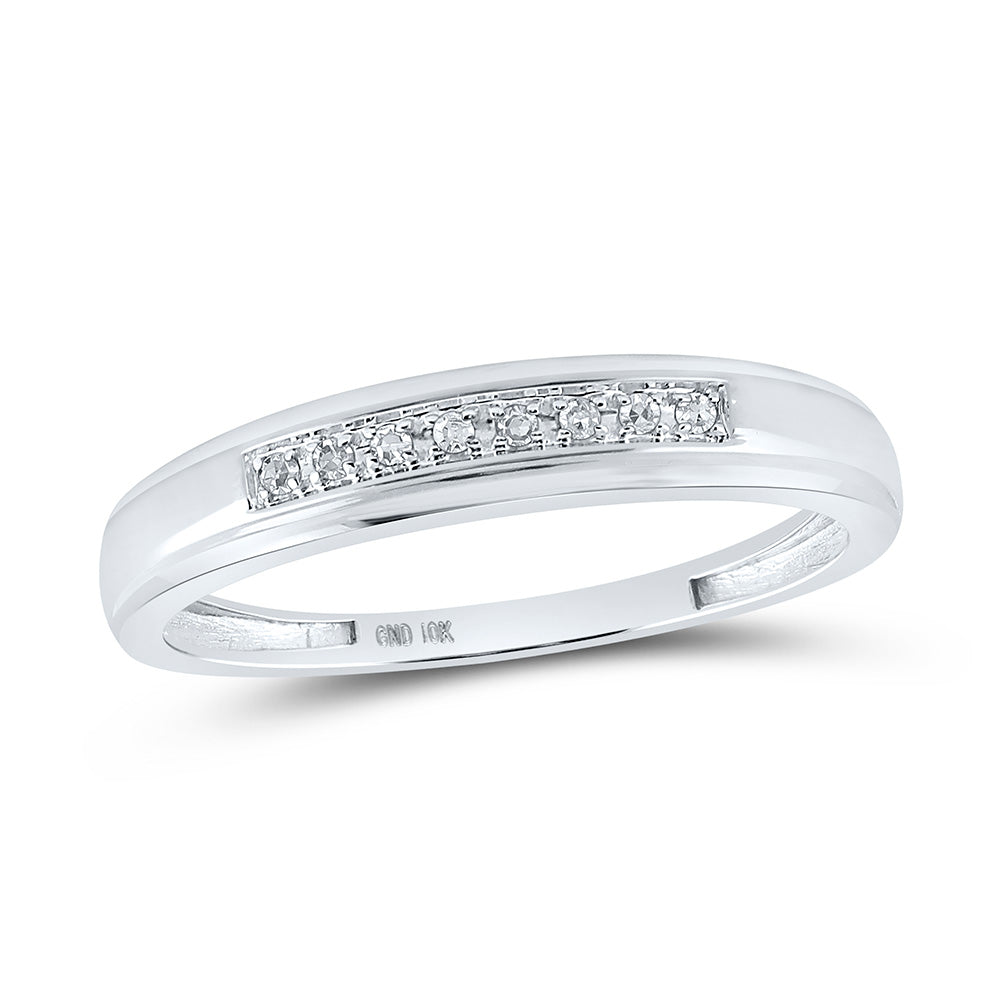 10K White Gold His Hers Round Diamond Cluster Matching Wedding Set 1/5 Cttw, Womens Size: 5-10, Mens Size: 7-13