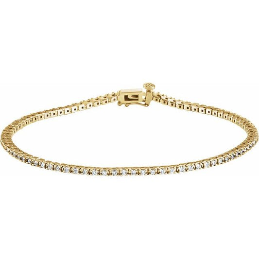 14K Yellow Or White Or Rose Gold Round 1.3Mm Vs, F+ 7 1/4 In Polished Lab-Grown Diamond Bracelet