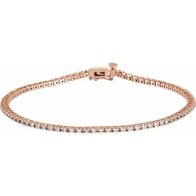 14K Yellow Or White Or Rose Gold Round 1.3Mm Vs, F+ 7 1/4 In Polished Lab-Grown Diamond Bracelet