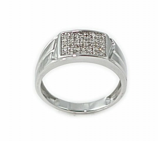 10K White Gold 0.25 Cttw Diamond Mens Bands