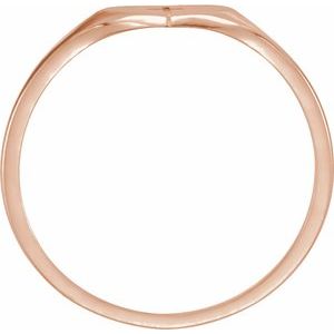 14K Rose Gold Youth Heart With Cross Ring Size 3