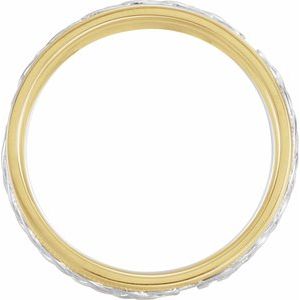 10K Yellow/White Gold 7 mm Milgrain Celtic-Inspired Band Size 8.5