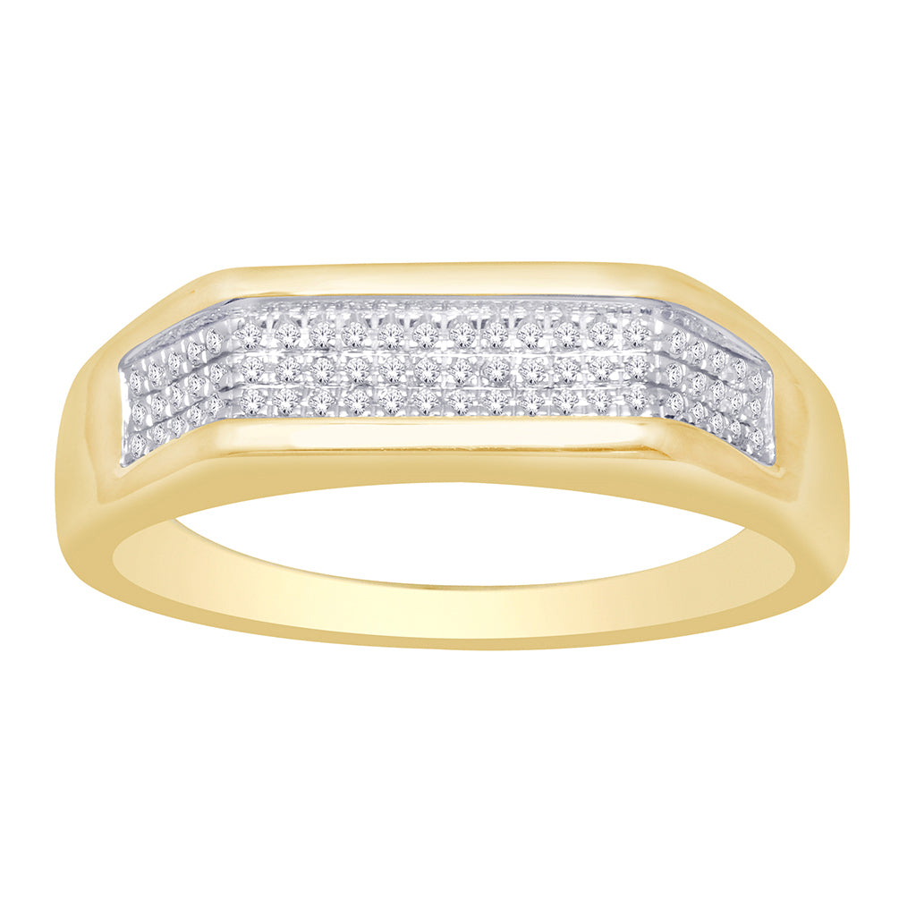 10K Yellow Gold 0.12-0.14 Cttw Diamond Mens Band