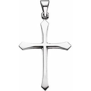14K White Gold 28.5 X 21 Mm Polished Cross Pendant