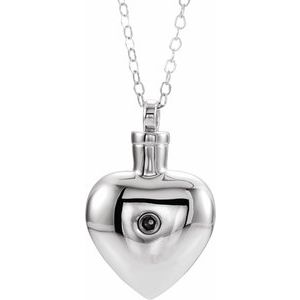 Sterling Silver Without Box Polished Heart Ash Holder Necklace