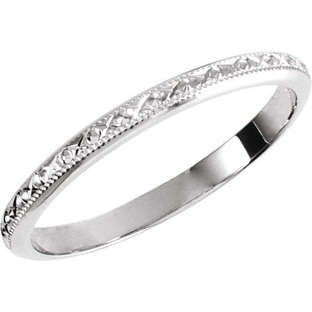 14K Yellow Or White Gold 2 Mm Polished Geometric Standard-Fit Band