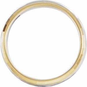 14K Yellow Or White Or Rose Gold 6 mm Stepped-Edge Comfort-Fit Half Round Band