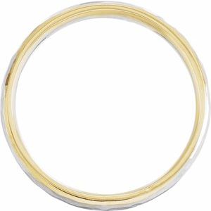 14K Yellow Or White Or Rose Gold 6 mm Stepped-Edge Comfort-Fit Half Round Band