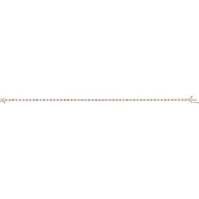 14K Yellow Or White Or Rose Gold Round 2.2Mm Vs, F+ 7 1/4 In Polished 2 1/4 Ctw Lab-Grown Diamond Line Bracelet