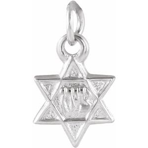 14K White Gold 7.5 X 7 Mm Polished Star Of David Pendant