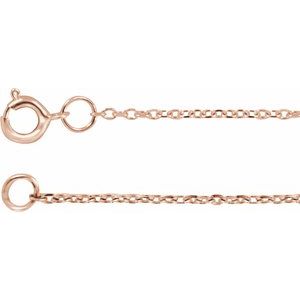 10K Rose Gold Or Rhodium-Plated Sterling Silver 1 Mm 16-18 In Spring Ring Diamond-Cut Cable Chain