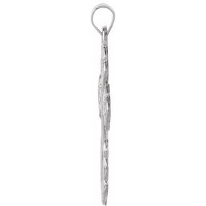 14K White Gold 26 X 17 Mm Polished St. Olga Orthodox Cross Pendant