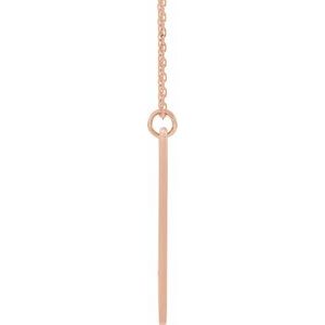 14K Rose Gold 18 X 7.9 Mm 16-18 In Polished Pierced Cross Necklace