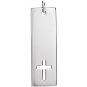 Sterling Silver 23.96 X 7.95 Mm Polished Pierced Cross Pendant