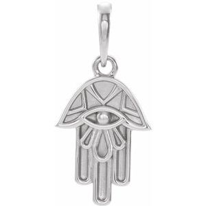 Sterling Silver 14.55 X 9.72 Mm Polished Hamsa Pendant
