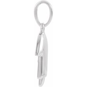 14K White Gold 14.55 X 9.72 Mm Polished Hamsa Pendant