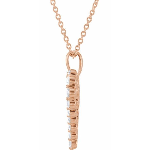 14K Yellow Or Rose Gold Round I1, H-I 18 In Polished 1 Ctw Natural Diamond Heart Necklace