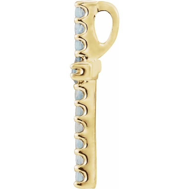 14K Yellow Gold Round 1Mm Si1-Si2, Gh Polished .06 Ctw Lab Grown Diamond Petite Cross Pendant