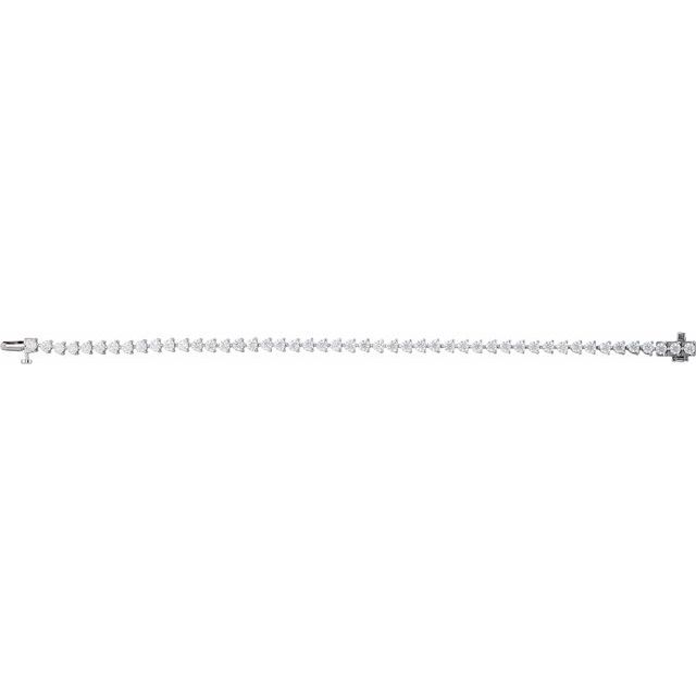 14K White Or Rose Gold Round  3Mm  Vs, F+ 7 1/4 In Polished 4 3/4 Ctw Lab-Grown Diamond Bracelet
