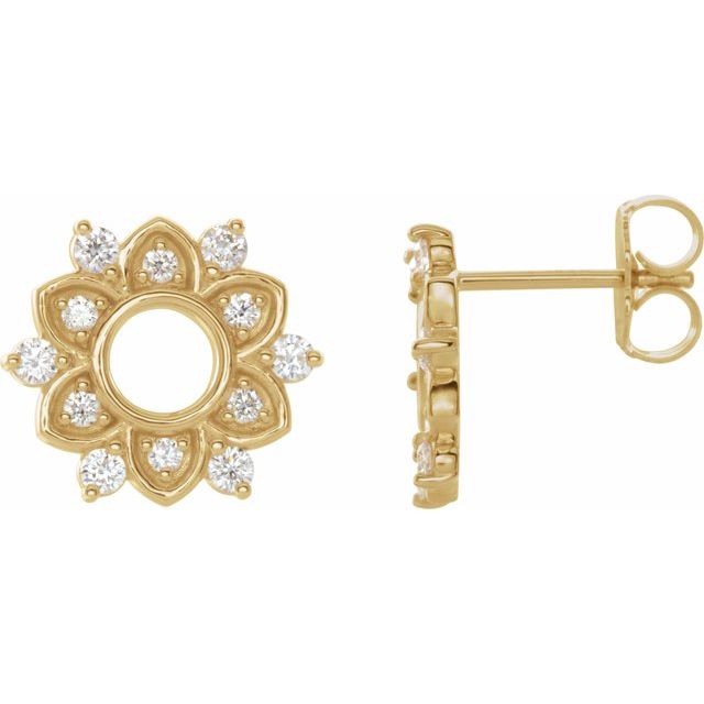14K White Or Yellow Gold Round Friction Back Polished 1/3 Ctw Natural Diamond Earrings