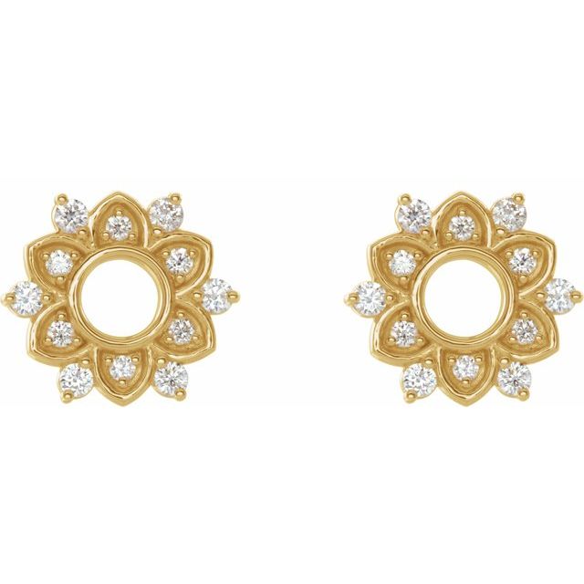 14K White Or Yellow Gold Round Friction Back Polished 1/3 Ctw Natural Diamond Earrings