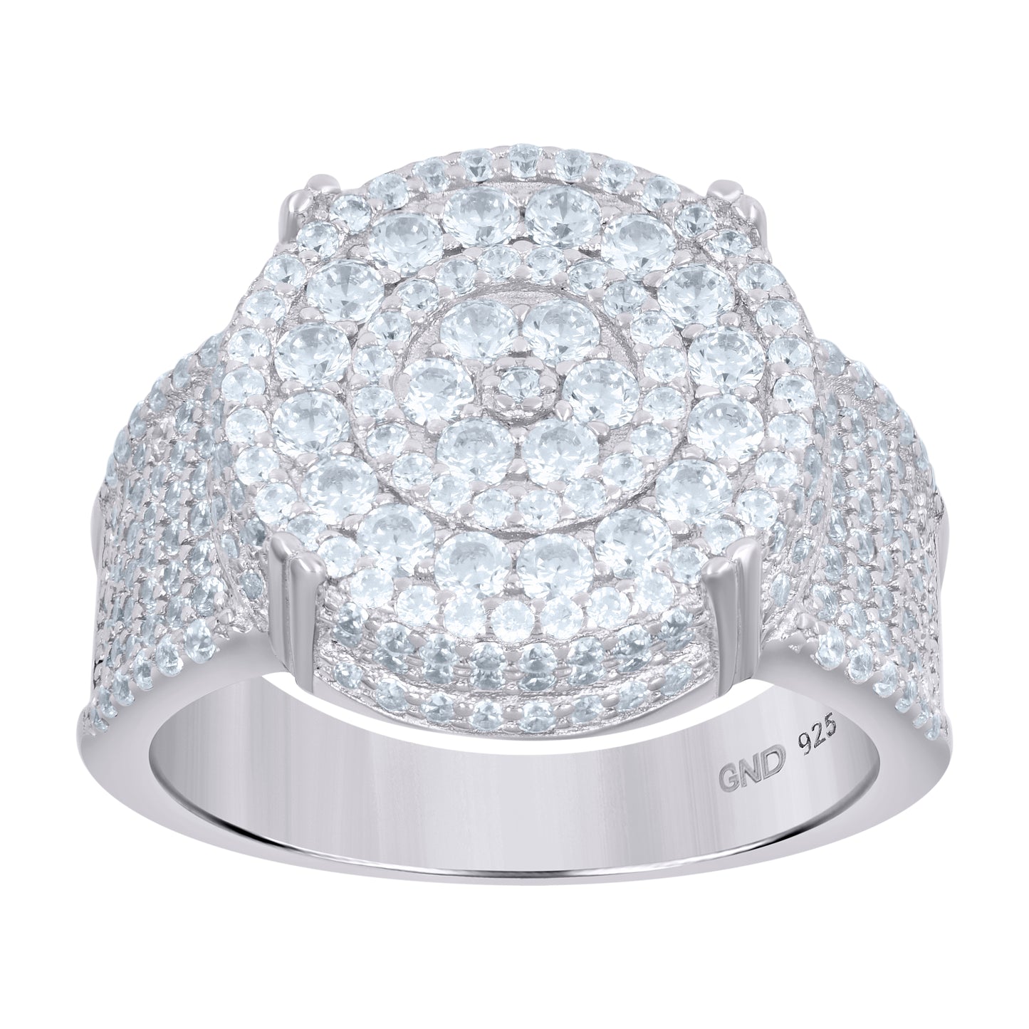 Sterling Silver Men's Cubic-Zirconia Round Head Fashion Bridal Anniversary Wedding Engagement Band Ring