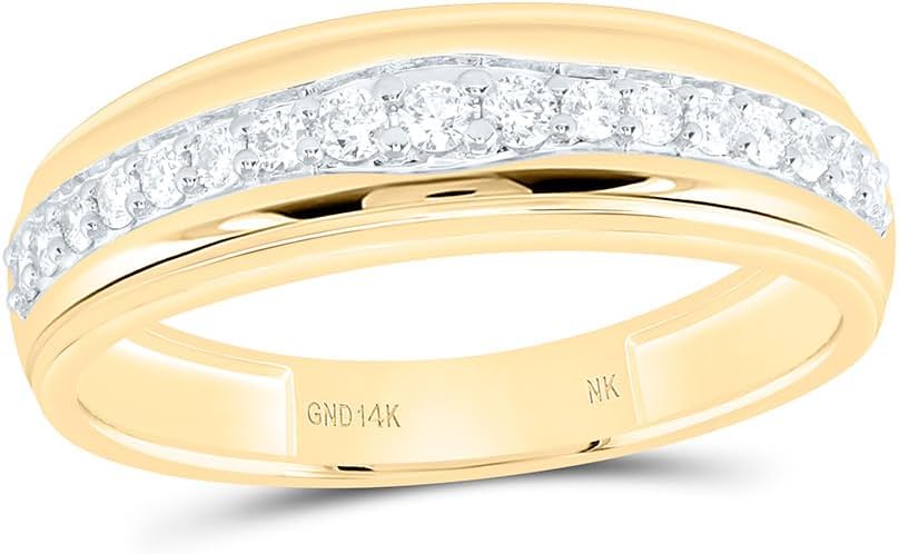 14K Yellow Gold 1 3/8Ctw Natural Diamond Round Trio Set