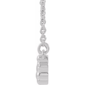 Sterling Silver 15.74 X 6.65 Mm 18 In Polished Scattered Bead Necklace