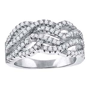 Sterling Silver Womens Cubic-Zirconia Infinity Fashion Bridal Anniversary Wedding Engagement Band Ring