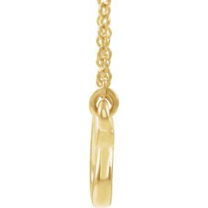 14K Yellow Gold 28.6 X 8 Mm 18 In Polished Freeform Bar Necklace