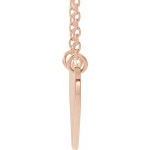 14K Rose Gold 8 X 7.2 Mm 16-18 In Polished Engravable Heart Necklace