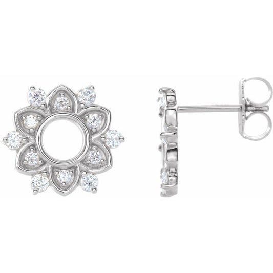 14K White Or Yellow Gold Round Friction Back Polished 1/3 Ctw Natural Diamond Earrings