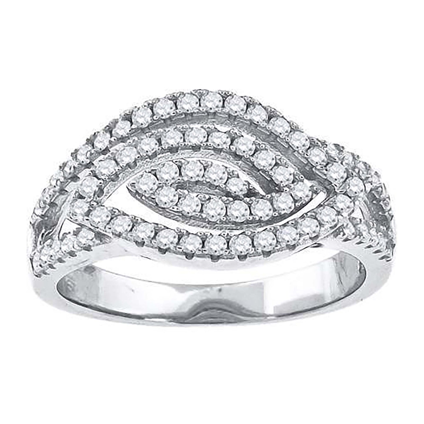 Sterling Silver Womens Cubic-Zirconia Marquise Head Fashion Bridal Anniversary Wedding Engagement Band Ring