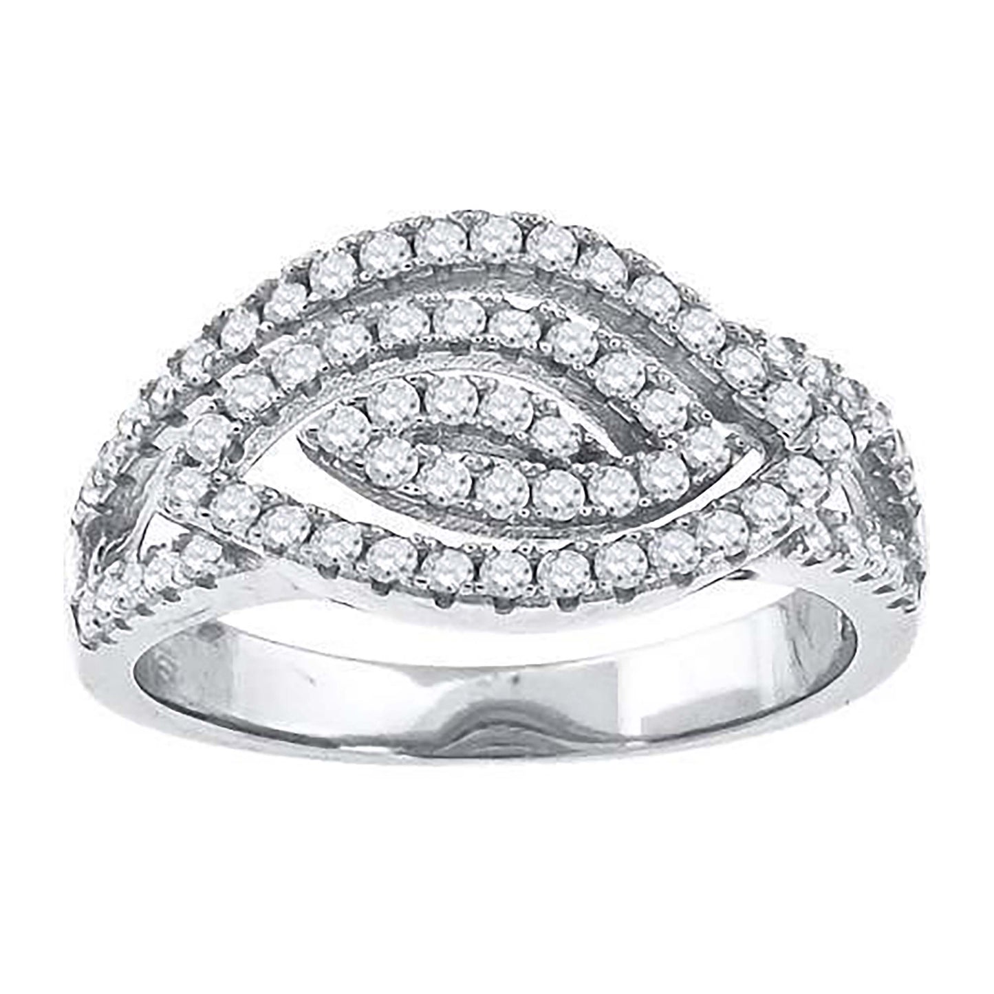 Sterling Silver Womens Cubic-Zirconia Marquise Head Fashion Bridal Anniversary Wedding Engagement Band Ring