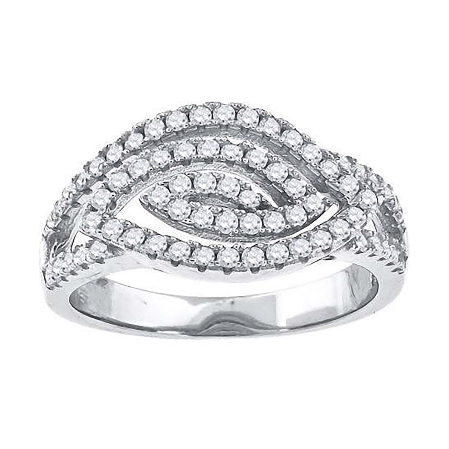 Sterling Silver Womens Cubic-Zirconia Marquise Head Fashion Bridal Anniversary Wedding Engagement Band Ring