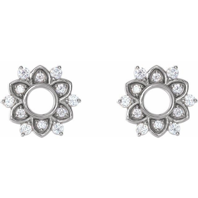 14K White Or Yellow Gold Round Friction Back Polished 1/3 Ctw Natural Diamond Earrings