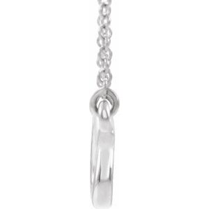 14K White Gold 28.6 X 8 Mm 18 In Polished Freeform Bar Necklace