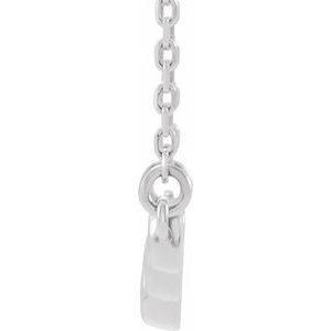 14K White Gold Round 2Mm G-H I1 Natural Diamond Bezel Set V Necklace, Length: 18 In