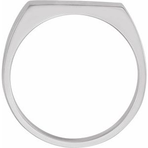 14K White Gold 15 X 7.5 Mm Brush Polished Signet Ring Size 11