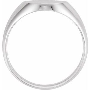 Sterling Silver 14 X 12 Mm Brush Polished Signet Ring Size 10