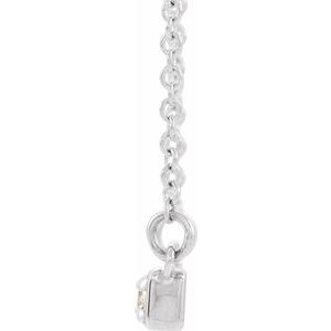 14K White Gold Round 2.5Mm Gh I1 1/5 Ctw Natural Diamond Bar Necklace, Length: 18 In