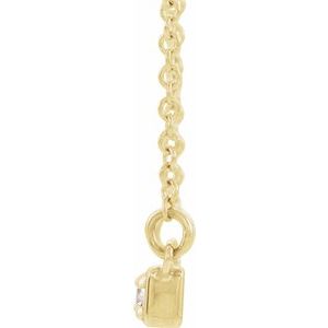 14K Yellow Gold Round 2.5Mm Gh I1 1/5 Ctw Natural Diamond Bar Necklace, Length: 18 In