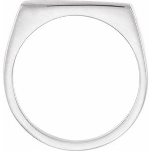 14K White Gold 15 X 9 Mm Brush Polished Signet Ring Size 6