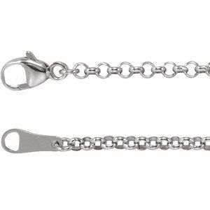 18K White Gold Rolo Chain, Length: 18 In, Width: 2.4 Mm