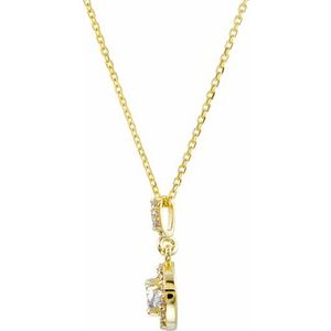 14K Yellow Gold Round 6.3Mm Gh Si1-Si2 1 1/5 Ctw Lab-Grown Diamond Necklace, Length: 18 In