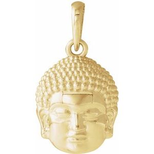 14K Yellow Gold 10.4 X 4.2 Mm Polished Meditation Buddha Pendant