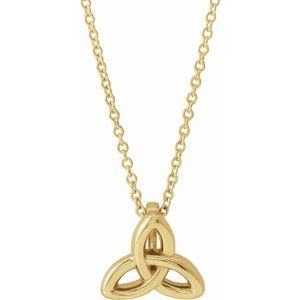 14K Yellow Gold 10 X 9.3 Mm 16-18 In Polished Celtic-Inspired Trinity Necklace