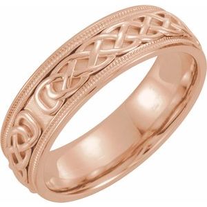 14K Yellow Or White Or Rose Gold Milgrain Celtic-Inspired Band